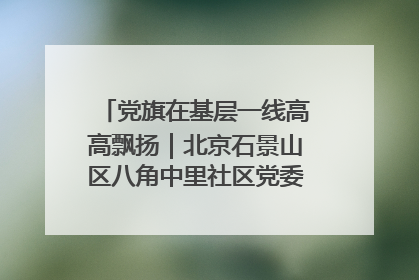 党旗在基层一线高高飘扬｜北京石景山区八角中里社区党委：用脚步丈量民生