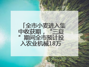 全市小麦进入集中收获期，“三夏”期间全市预计投入农业机械18万台（套）