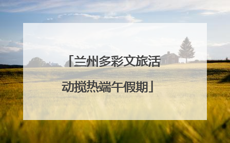 兰州多彩文旅活动搅热端午假期