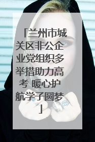 兰州市城关区非公企业党组织多举措助力高考 暖心护航学子圆梦