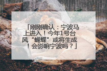刚刚确认：宁波马上进入！今年1号台风“蝴蝶”或将生成！会影响宁波吗？