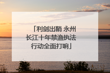 利剑出鞘 永州长江十年禁渔执法行动全面打响