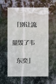 别让流量毁了韦东奕