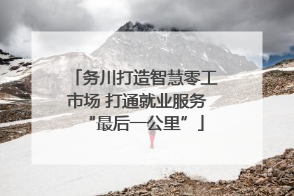 务川打造智慧零工市场 打通就业服务“最后一公里”