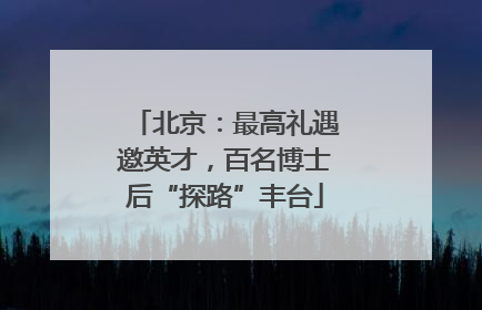 北京：最高礼遇邀英才，百名博士后“探路”丰台