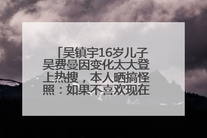 吴镇宇16岁儿子吴费曼因变化太大登上热搜，本人晒搞怪照：如果不喜欢现在的我可以离开