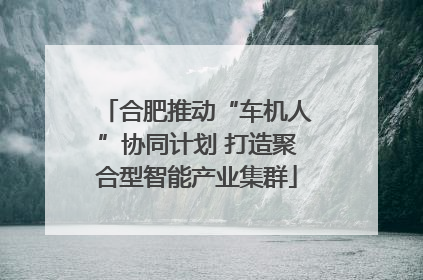 合肥推动“车机人”协同计划 打造聚合型智能产业集群