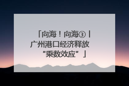 向海！向海③丨广州港口经济释放“乘数效应”