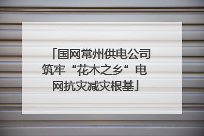 国网常州供电公司筑牢“花木之乡”电网抗灾减灾根基