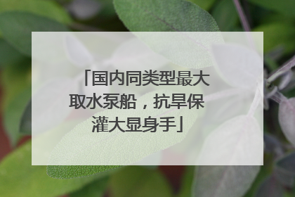 国内同类型最大取水泵船，抗旱保灌大显身手