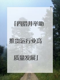 四措并举助推货运行业高质量发展