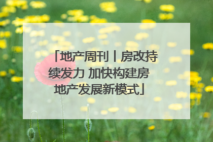 地产周刊丨房改持续发力 加快构建房地产发展新模式