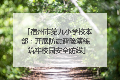宿州市第九小学校本部：开展防震避险演练 筑牢校园安全防线