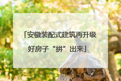 安徽装配式建筑再升级 好房子“拼”出来