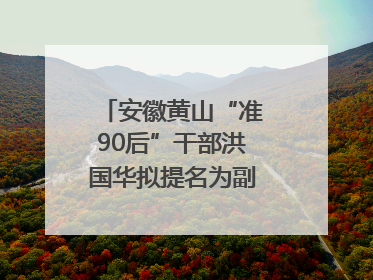 安徽黄山“准90后”干部洪国华拟提名为副区县长人选