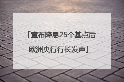 宣布降息25个基点后 欧洲央行行长发声