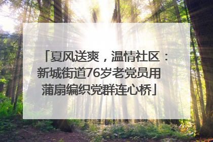 夏风送爽，温情社区：新城街道76岁老党员用蒲扇编织党群连心桥