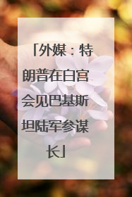 外媒：特朗普在白宫会见巴基斯坦陆军参谋长