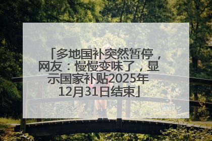 多地国补突然暂停，网友：慢慢变味了，显示国家补贴2025年12月31日结束