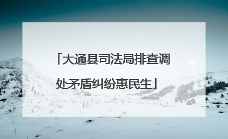 大通县司法局排查调处矛盾纠纷惠民生