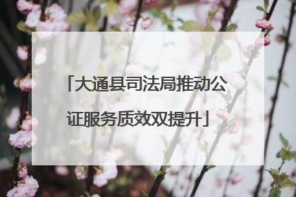 大通县司法局推动公证服务质效双提升