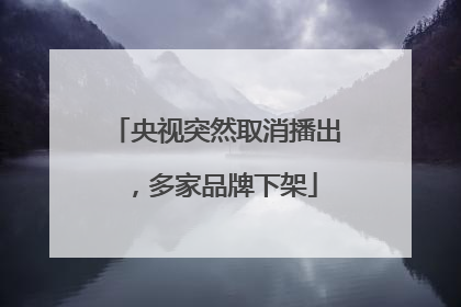 央视突然取消播出，多家品牌下架