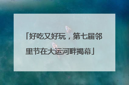 好吃又好玩，第七届邻里节在大运河畔揭幕