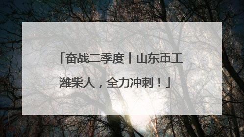 奋战二季度丨山东重工潍柴人，全力冲刺！