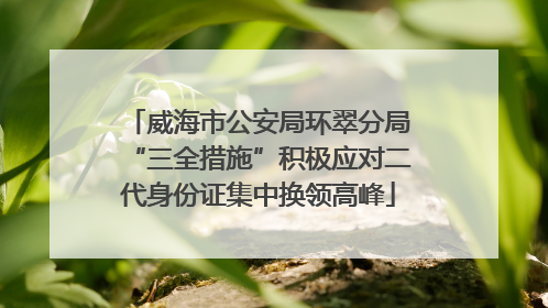 威海市公安局环翠分局“三全措施”积极应对二代身份证集中换领高峰