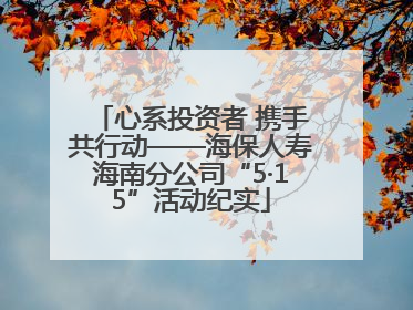 心系投资者 携手共行动——海保人寿海南分公司“5·15”活动纪实