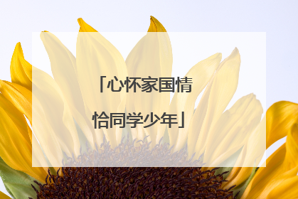 心怀家国情 恰同学少年