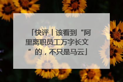 快评丨该看到“阿里离职员工万字长文”的，不只是马云
