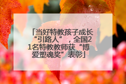 当好特教孩子成长“引路人”，全国21名特教教师获“博爱塑魂奖”表彰