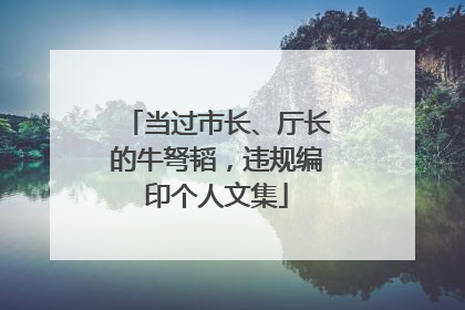 当过市长、厅长的牛弩韬，违规编印个人文集