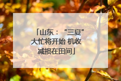 山东：“三夏”大忙将开始 机收减损在田间