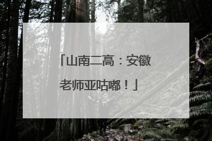 山南二高：安徽老师亚咕嘟！