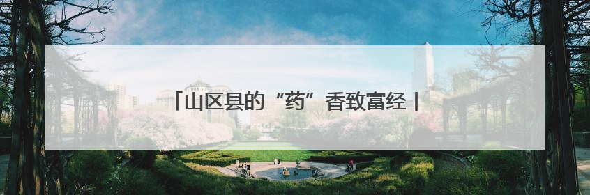 山区县的“药”香致富经丨万千气象看四川·平武③