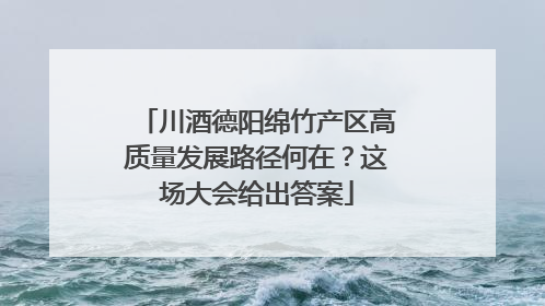 川酒德阳绵竹产区高质量发展路径何在？这场大会给出答案