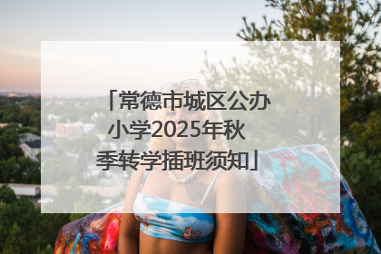 常德市城区公办小学2025年秋季转学插班须知