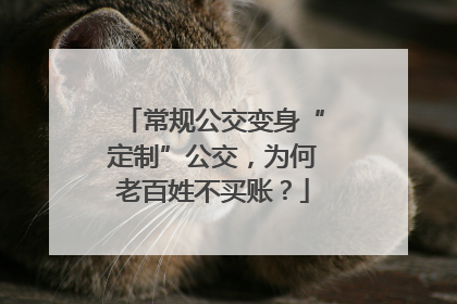 常规公交变身“定制”公交，为何老百姓不买账？