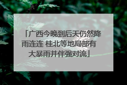 广西今晚到后天仍然降雨连连 桂北等地局部有大暴雨并伴强对流