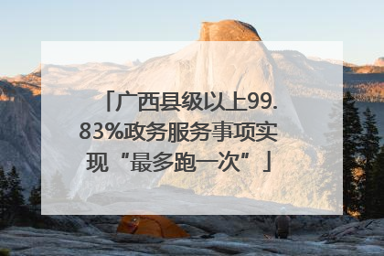 广西县级以上99.83%政务服务事项实现“最多跑一次”