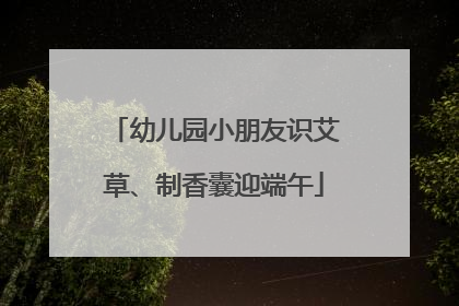 幼儿园小朋友识艾草、制香囊迎端午