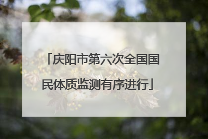 庆阳市第六次全国国民体质监测有序进行