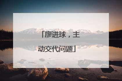 廖进球，主动交代问题