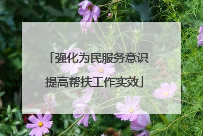 强化为民服务意识 提高帮扶工作实效