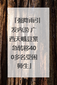 强降雨引发内涝 广西天峨县紧急转移400多名受困师生