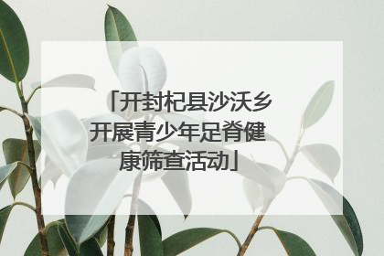 开封杞县沙沃乡开展青少年足脊健康筛查活动