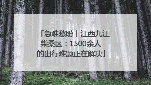 急难愁盼丨江西九江柴桑区：1500余人的出行难题正在解决