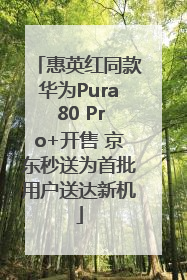 惠英红同款华为Pura 80 Pro+开售 京东秒送为首批用户送达新机